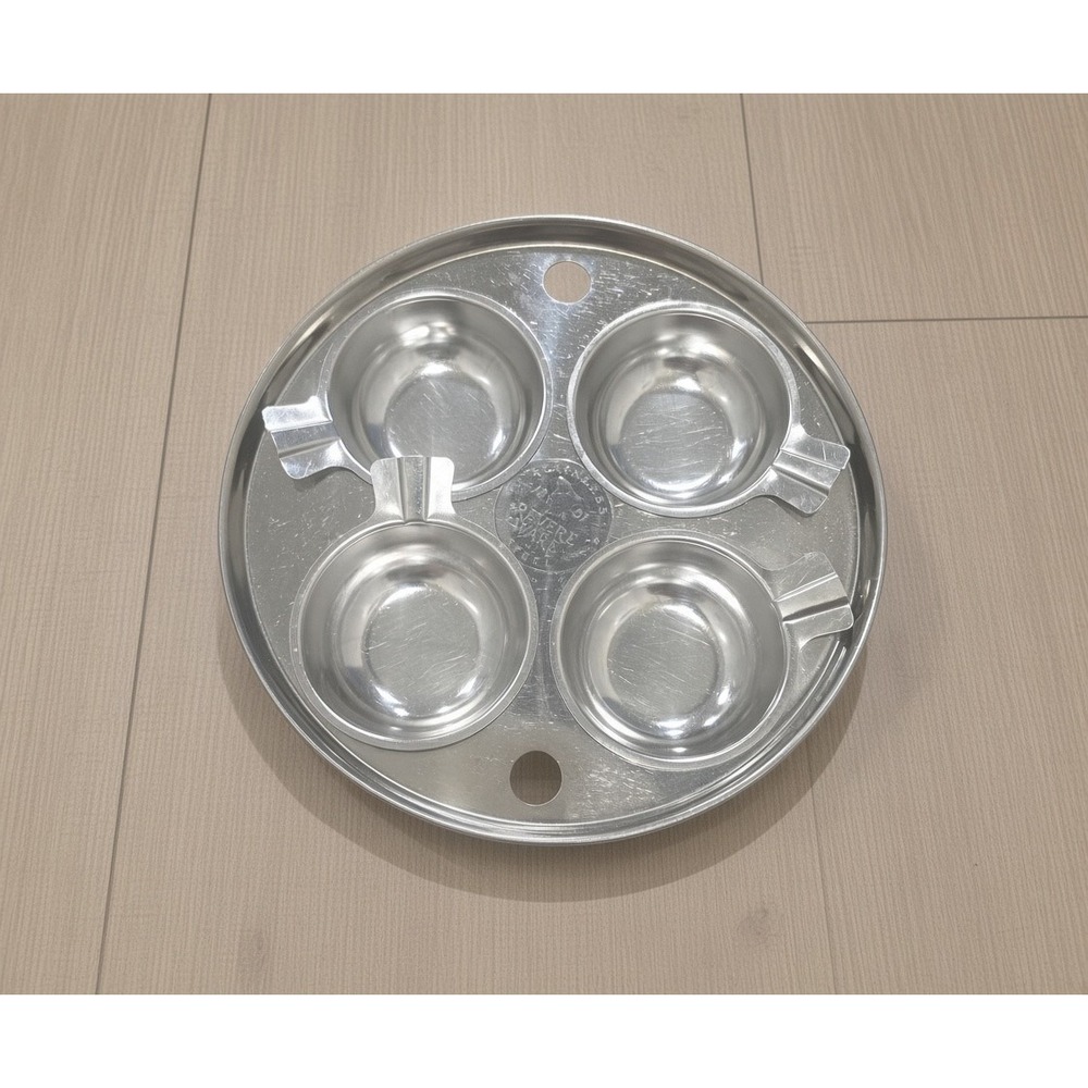 Vintage REVERE WARE 8" Egg Poacher Insert with 4 Egg Cups Stainless Steel
